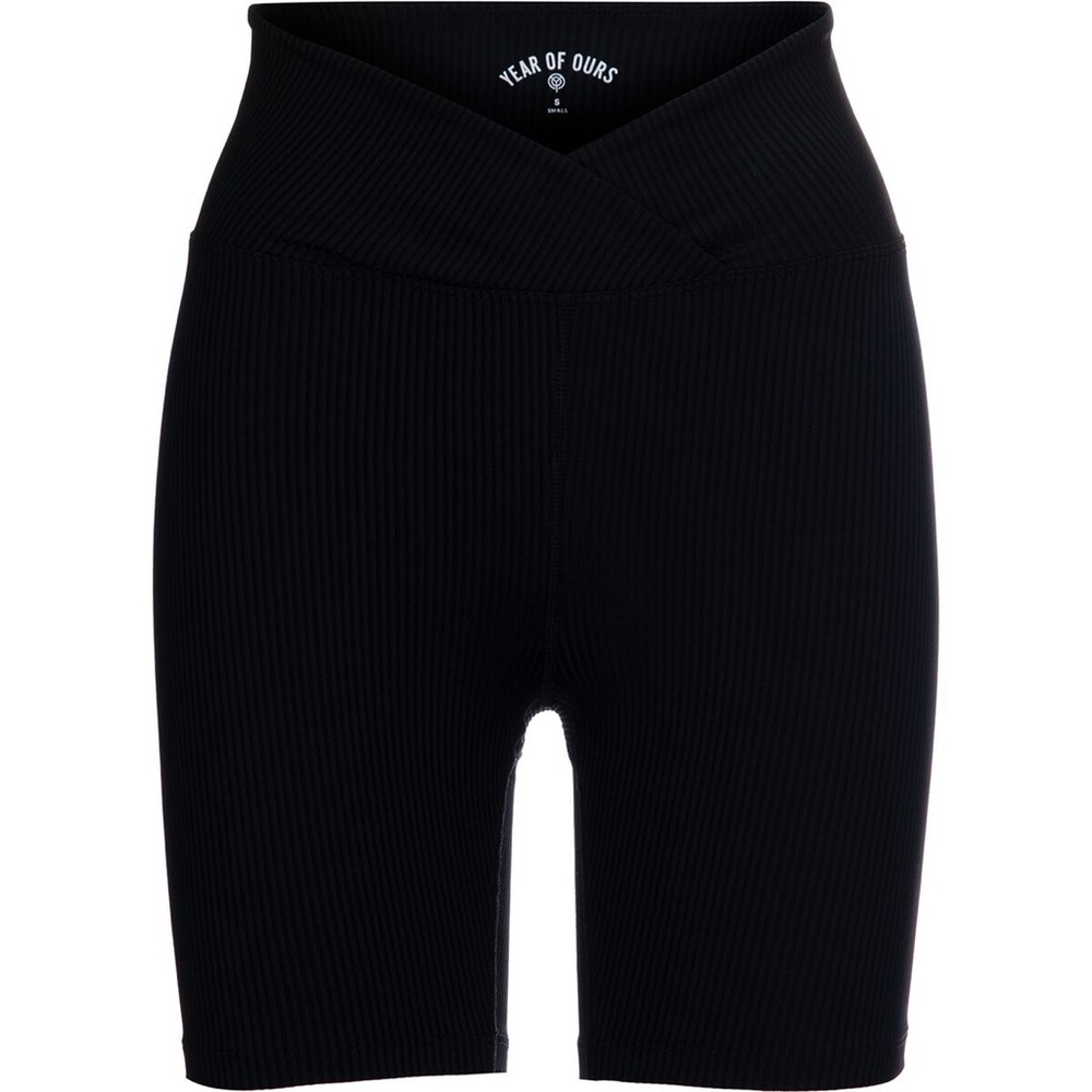 Year of Ours black ribbed v waist biker shorts